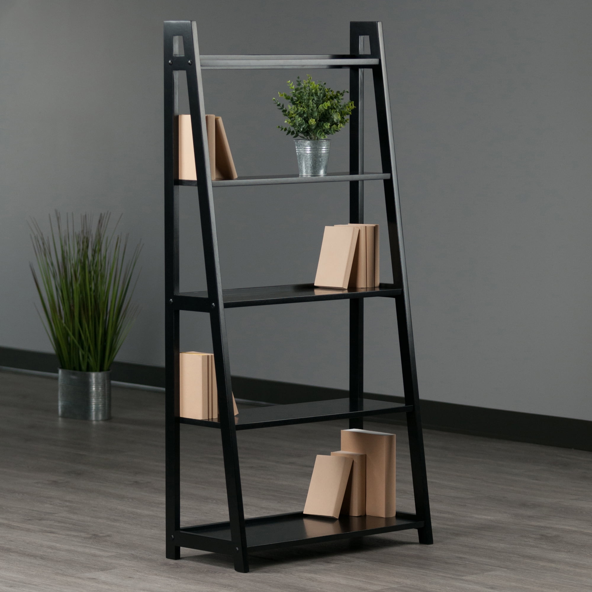 Winsome Adam 5-Tier A-Frame Shelf, Black Finish