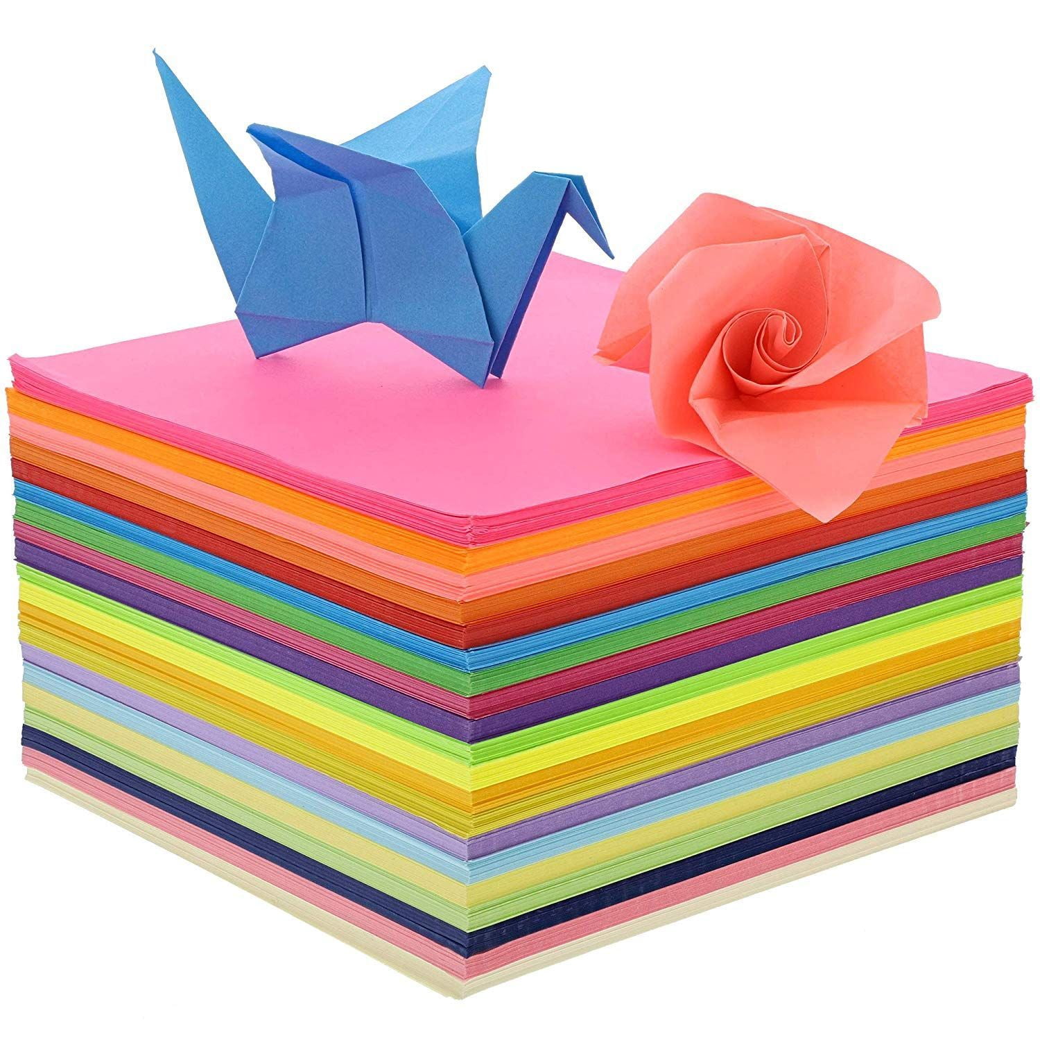 Origami Paper 180 Sheets 6 inches Square 8-12 Colors Differents Color on Both Sides Hand Crafts Origami Paper Arts Creativity
