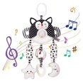 thumbnail image 1 of Hanging Rattle Toy Black White Soft Plush Toys with Wind Chimes Baby Bed Crib Car Seat Stroller Hanging Toys for 0‑1 Year Old Baby Boys Girls, 1 of 4