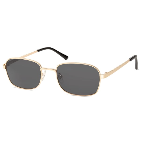 Gafas de sol SOJOS Retro Rectangulares Polarizadas SJ1177 con lente gris dorada