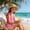 Hot Pink1, variant on Girls Tankini Swimsuit One Piece Swimwear Top with Tropical Print Cover Up Skirt Girls Bathing Suit Swimwear (Black1,11-12 Years)