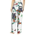 thumbnail image 3 of Disketp Dinosaur On Excavator2 Print Women'S Comfy Pajama Pants Casual Drawstring Palazzo Lounge Wide Leg Pants, 3 of 9