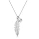 thumbnail image 1 of Collar con colgante de solitario de cristal redondo, conjunto de plumas, joyería para mujer, 1 of 4