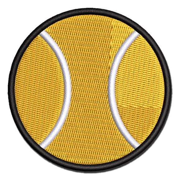 Tennis Ball Applique Multi-Color Embroidered Iron-On Patch - 2.5 Inch Small