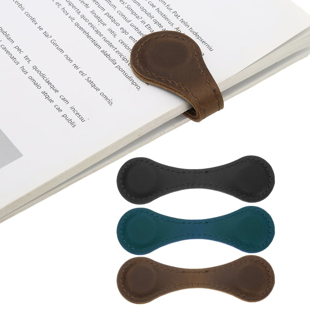 Marcadores Magnéticos, 3 Piezas de Marcadores Magnéticos en Blanco para Lectura de Libros para Hombres, Mujeres, Maestros, Lectores, Amantes de los Libros, Escritores, Negro/Marrón/Azul