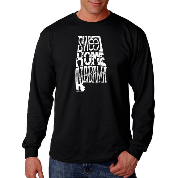 LA Pop Art Men's Word Art Long Sleeve T-shirt - Sweet Home Alabama