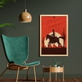thumbnail image 2 of Western Horse Wall Art with Frame, Grunge Graphic in Vintage Style of Horseback Riding Cowboy, Printed Fabric Poster for Bathroom Living Room, 23" x 35", Vermilion and Pale Peach, by Ambesonne, 2 of 2