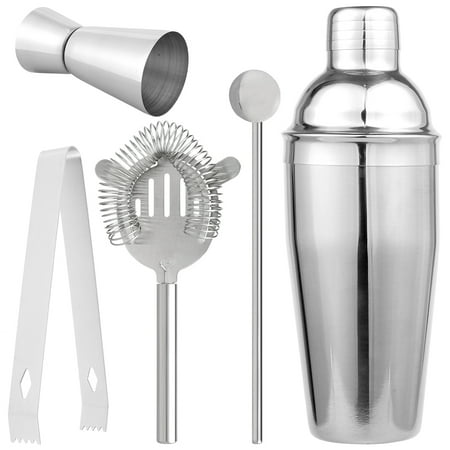 

Lieonvis Cocktail Shaker Kit 304 Stainless Steel Cocktail Making Kit with Measuring Cup Mixing Spoon Ice Tongs Strainer Dish Safe Drink Mixer Making Tools Bar Accessories for Beginners & Pro Bartender