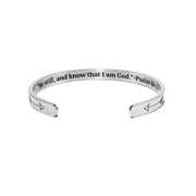 JNB/1218/Inspirational Engraved Stainless Steel Cuff Bracelet Personalized Gift