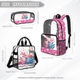 thumbnail image 4 of DISNIMO Axolotl Printed Clear Backpack for Girls, 3 Pcs Clear Backpack with Lunch Bag & Pencil Pouch, Large 17 Heavy Duty Bookbag for School, 4 of 5