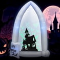 thumbnail image 3 of Costway 7 FT Halloween Inflatable Tombstone Yard Decoration w/Bat LED Projector, 3 of 10