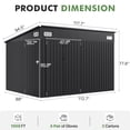 thumbnail image 3 of BaPiPro 10'x8' Lean-to Metal Storage Shed, Outdoor Lockable Shed with Triple Doors & Vents for Garden, Backyard, Patio - Black, 3 of 9