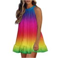 thumbnail image 2 of Vestidos de verano para mujer Tirantes con cordones Ajustar el dobladillo con volantes inferior Sin mangas Vestido de fiesta con lazo Mini vestido Pompotops  qyievc1352, 2 of 8