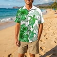 thumbnail image 2 of IWRICH Men's Hawaiian Plus Size Shirt Funky Beach Printed Tropical Beach Shirt Casual Button down Short Sleeve Floral Shirts Tops 03-Green S, 2 of 4