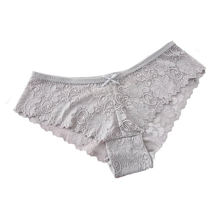 

Knosfe Women s Bikini Panties 3 Pack Cheeky Low Waisted Lace Sexy Underwear for Women Gray L