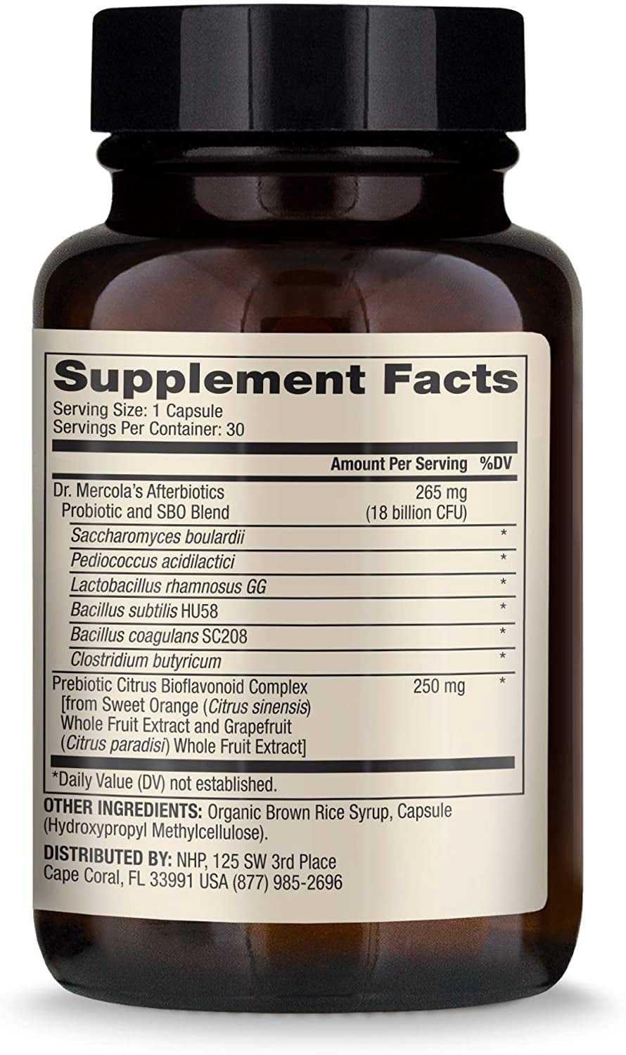 Dr. Mercola Complete Afterbiotics Dietary Supplement (18 Billion CFU), 30 Capsules (30 Servings)