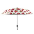 thumbnail image 2 of Strawberries and Cherries Compact Sun Umbrella Windproof Travel Umbrellas for Rain Strong Portable UV Protection, 2 of 8