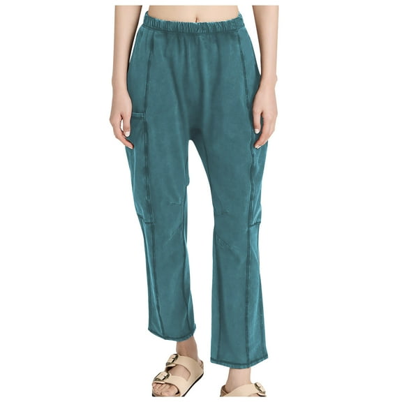 Lilgiuy Fashion Casual Women Solid Span High Waist Full Length Sports Pants Leggings Dance Performance Pants