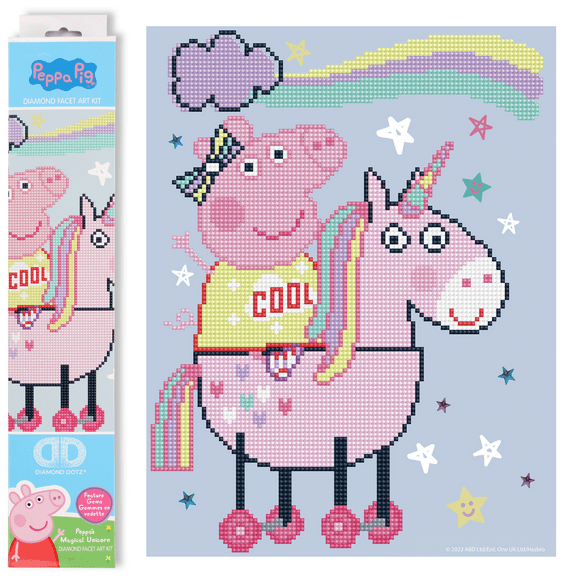 Diamond Dotz Peppa?'s Magical Unicorn Diamond Painting Kits for Adults - Diamond Art Kits a Relaxing Creative Craft Kit with Dotz Gems 10.6x13.8