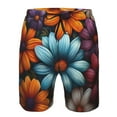 thumbnail image 3 of Logiee Colorful Blooming Flowers Print Mens Swim Trunks Quick Dry Board Shorts,Breathable Hawaii Beach Shorts Swimwear Bathing Suits-3X-Large, 3 of 6