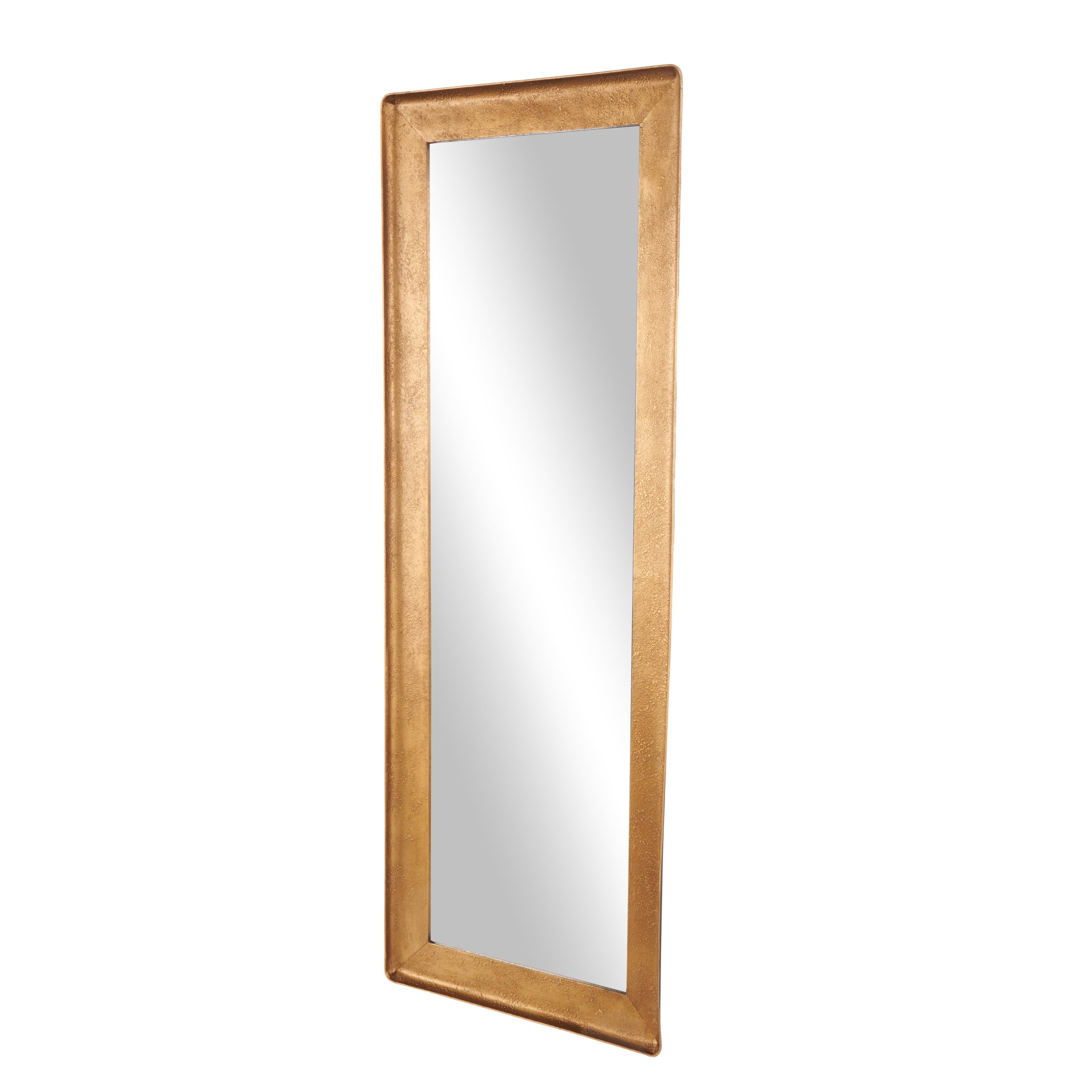 DecMode 25" x 69" Gold Wall Mirror with Textured Frame
