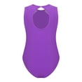 thumbnail image 4 of TSSOE Kids Girls Rhinestone Gymnastics Leotard Ballet Tumbling Unitard Biketard Skating Jumpsuit Dancewear Purple 12, 4 of 5