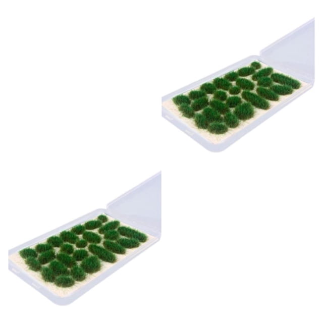 ZheElen 25x Simulation Cluster Green Grass for Train Scenery Decor Accessory Model Landscape Dark Green 6mm 2Set