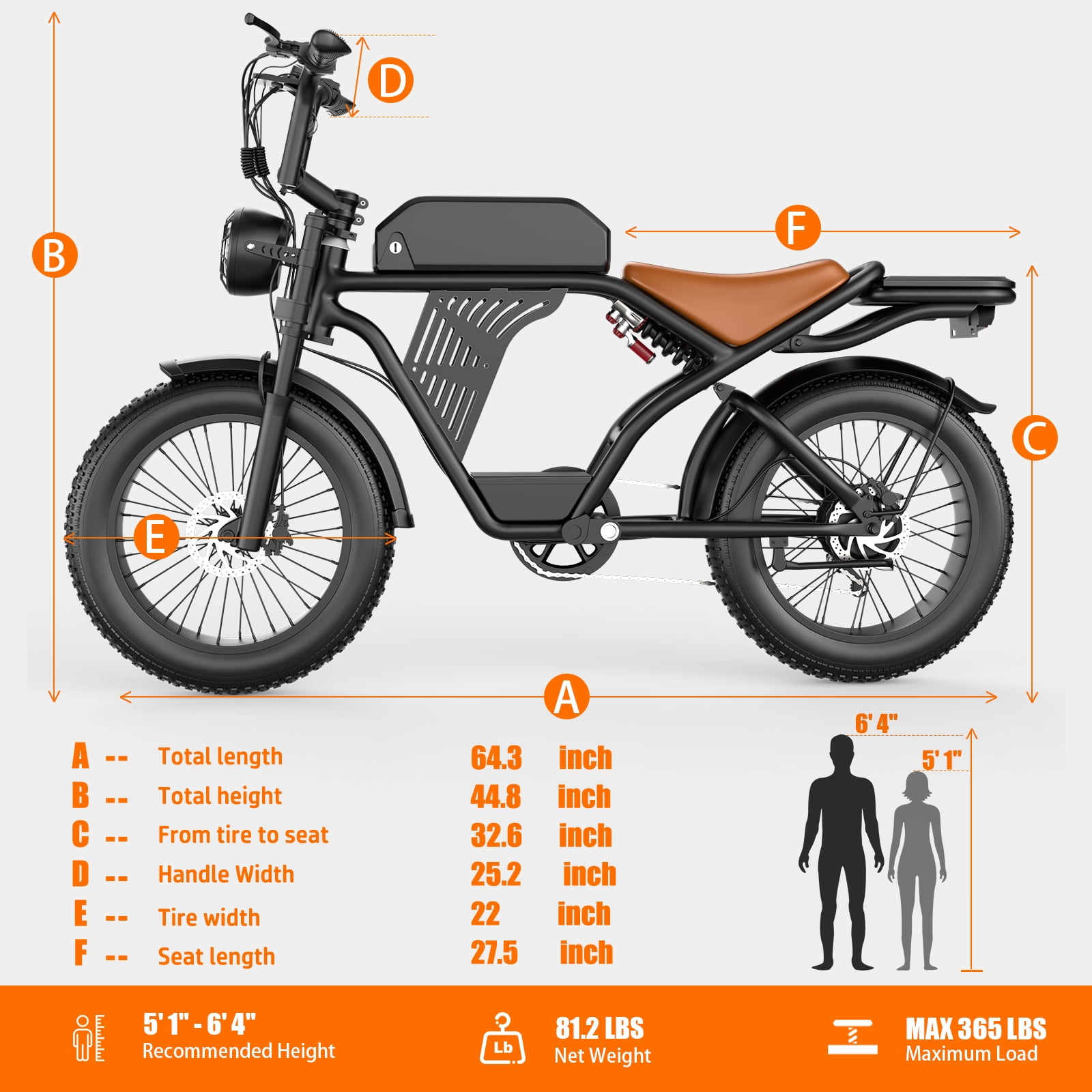 GWEIT Electric Bike for Adults, 1500W Peak Motor, 30MPH & 65 Miles Electric Mountain bike, 48V 20Ah Battery, NFC & Password Unlock, 20" Fat Tire Off-Road Ebike, UL2849 Certified