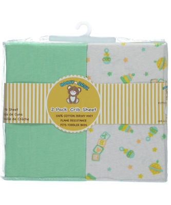 Honey Baby Elephant Blue Toddler Bed or Crib Sheets 2-Pack 100/% Cotton