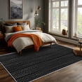 Black Rug Bedroom, Modern Abstract Stripe Pattern Washable Area Rugs ...