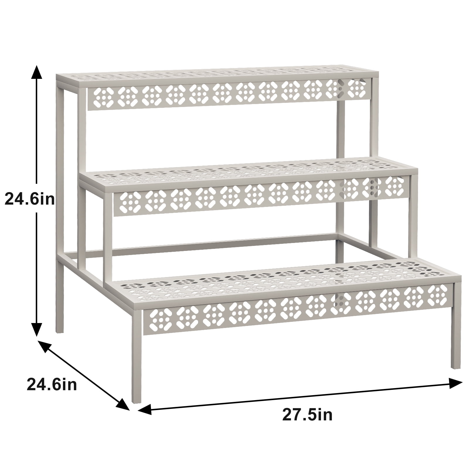 3-Tier Large Metal Planter Shelving Unit, Indoor & Outdoor Plant