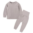 thumbnail image 2 of XAOFW Baby Boys Girls Outfits Long Sleeve Solid Color Top And Elastic Pants 2 Piece Everyday Sets For Toddlers Kids Stylish Clothes Sets 7-8 Years, 2 of 5
