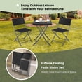 thumbnail image 6 of Costway 3PCS Patio Folding Rattan Bistro Set Chairs Backrest Table Garden Deck Black, 6 of 10