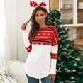 thumbnail image 4 of Pntutb - Camiseta de Navidad para mujer, blusa con parches de manga larga para mujer, sudadera informal, tops Pntutb Pntutb-3057, 4 of 7