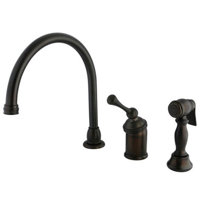 Kingston Brass KB3815BLBS Single Handle Kitchen Faucet with Brass Sprayer
