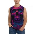 thumbnail image 1 of Balery Purple-Red Skull Camisetas sin mangas para hombre, absorbe la humedad y protege contra el mal olor.-Small, 1 of 7