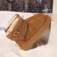 thumbnail image 5 of Puntoco Women's Suede Short Snow Boots, Lined Warm Winter Booties, Turn鈥慏own Fur Cuff Buckle Decor Non鈥慡lip Platform Thick Sole Comfort Boots Brown, 5 of 9