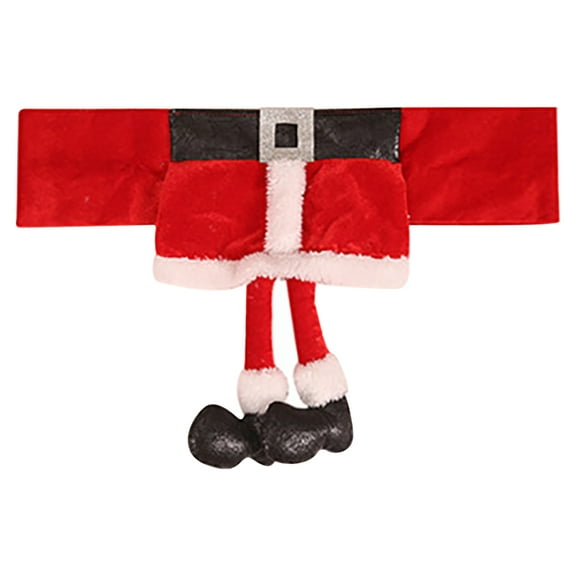 JeashCHAT Christmas Decorations Indoor Christmas Ornaments Christmas Chair Cover Santa Belt Chair Cover Skirt Chair Cover