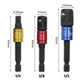 thumbnail image 2 of 3 Pcs Socket Adapter Extension Set 1/4 Inch 3/8 Inch 1/2 Inch Quick Change Hex Shank Impact Driver Socket Adapters, 2 of 6