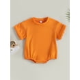 thumbnail image 2 of Cenuakty Newborn Baby Summer Jumpsuit Casual Solid Color Loose Short Sleeve Romper for Toddler Boy Girls, 2 of 7