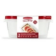 thumbnail image 1 of Contenants rectangulaires pour la conservation des aliments Rubbermaid TakeAlongs à emporter, couvercles rouge rubis, 1.8 L (8&nbsp;tasses), paquet de 2, 1 of 5