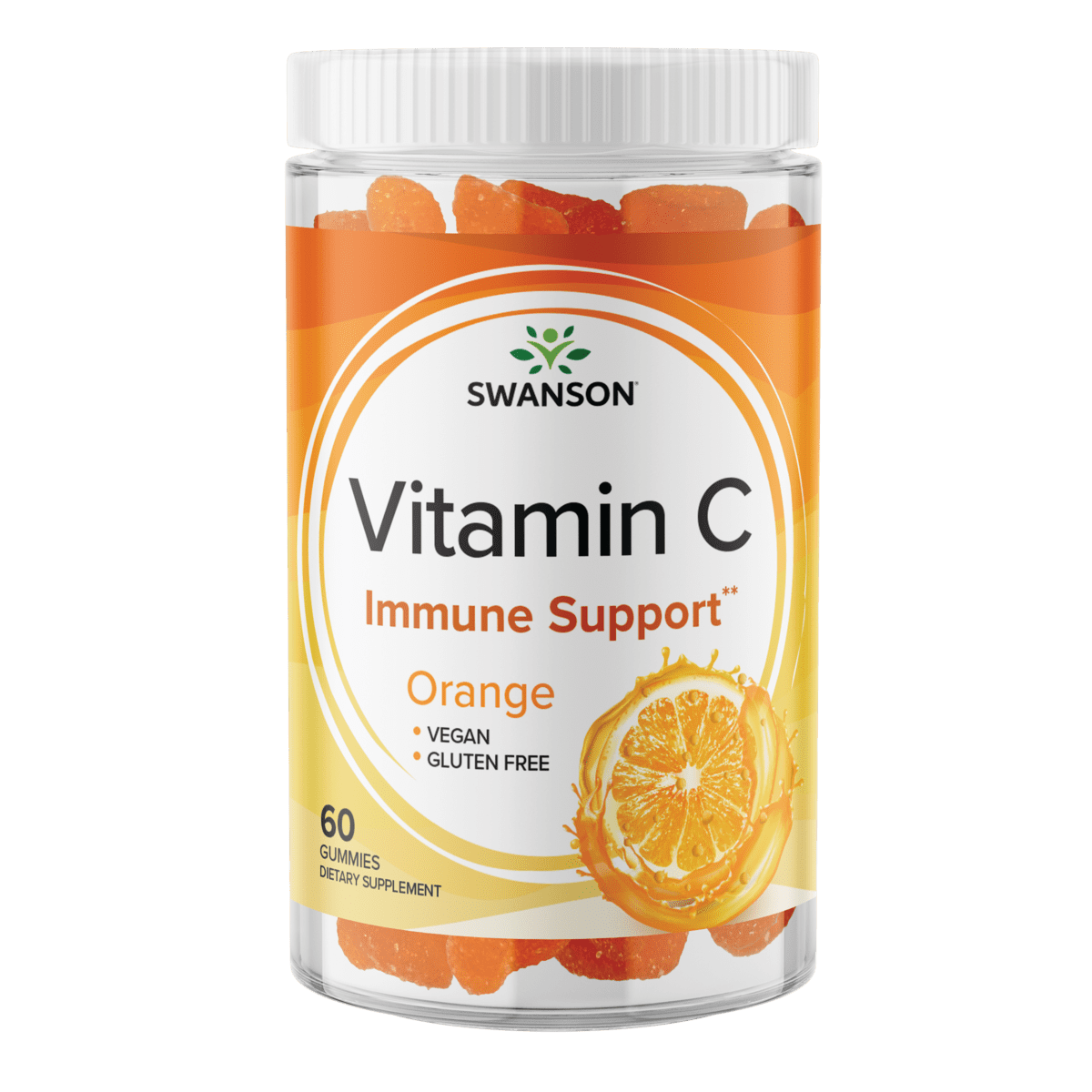 Swanson Vitamin C Gummies Orange 125 mg 60 Gummies