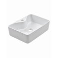 thumbnail image 1 of Lavabo Rectangular Cerámica Vitrificada Blanca para Encimera Vessel 40x30x13cm con Orificio para Llave Antibacterial Maxims, 1 of 3
