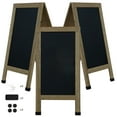 thumbnail image 3 of Sunnydaze Magnetic A-Frame Chalkboard Sign, 40" x 20", with Chalk, 3 Pack (Weathered Wood), 3 of 13