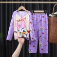 thumbnail image 1 of Conjuntos de pijamas de seda de leche para niños, ropa de dormir de Anime Kawaii Sanrioed, Cinnamoroll Kuromi, ropa de casa para niños y niñas, otoño 2023, 1 of 4