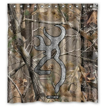 Ganma Browning Deer Logo Shower Curtain Polyester Fabric Bathroom Shower Curtain 60x72 inches