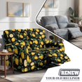 thumbnail image 4 of Jiueut Lemon Print Recliner Sofa Covers, Comfortable Couch Cover Stain Resistant Furniture Protector with Elastic Loop for 2-Seat Recliners, 4 of 7