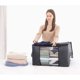 thumbnail image 3 of Bolsa de almacenamiento para mantas y ropa, gran capacidad, edredón King que ahorra espacio, tela transpirable con asas reforzadas para portabilidad, protección contra el polvo y la humedad (gris), 3 of 4