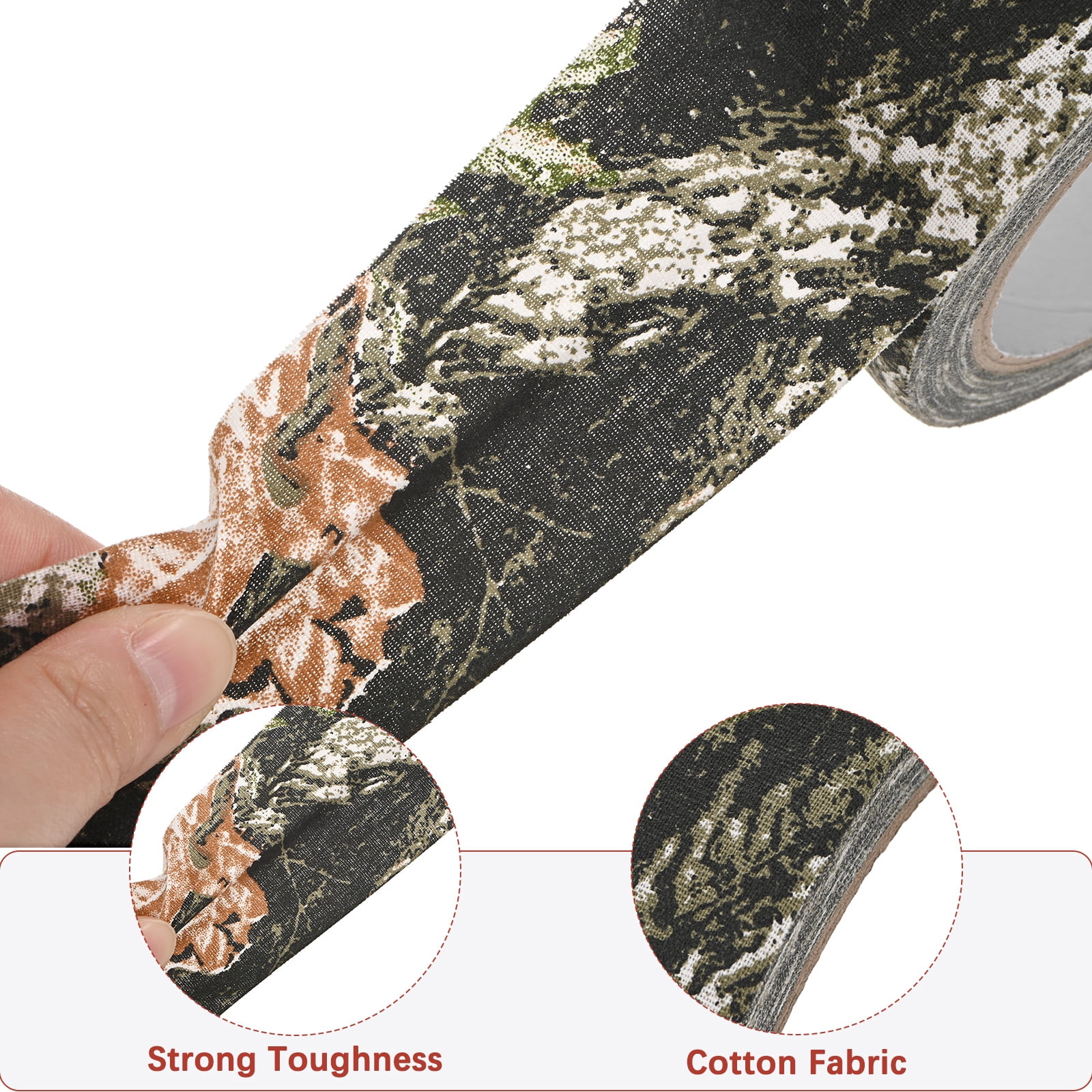 Uxcell 2.0IN x 10.94Yards Camouflage Tape [2PCS] - Self Adhesive Camo Tape for Outdoor Camping & Hunting - [Maple]