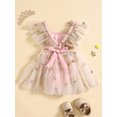 thumbnail image 3 of Bagilaanoe Newborn Baby Girl Summer Rompers Dress Sequin Print Fly Sleeve Bodysuits 6M 12M 18M 24M Infant Patchwork A-line Dresses, 3 of 9